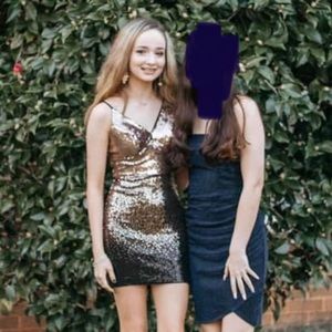 Size 1/2 B Darlin black and gold sequin dress